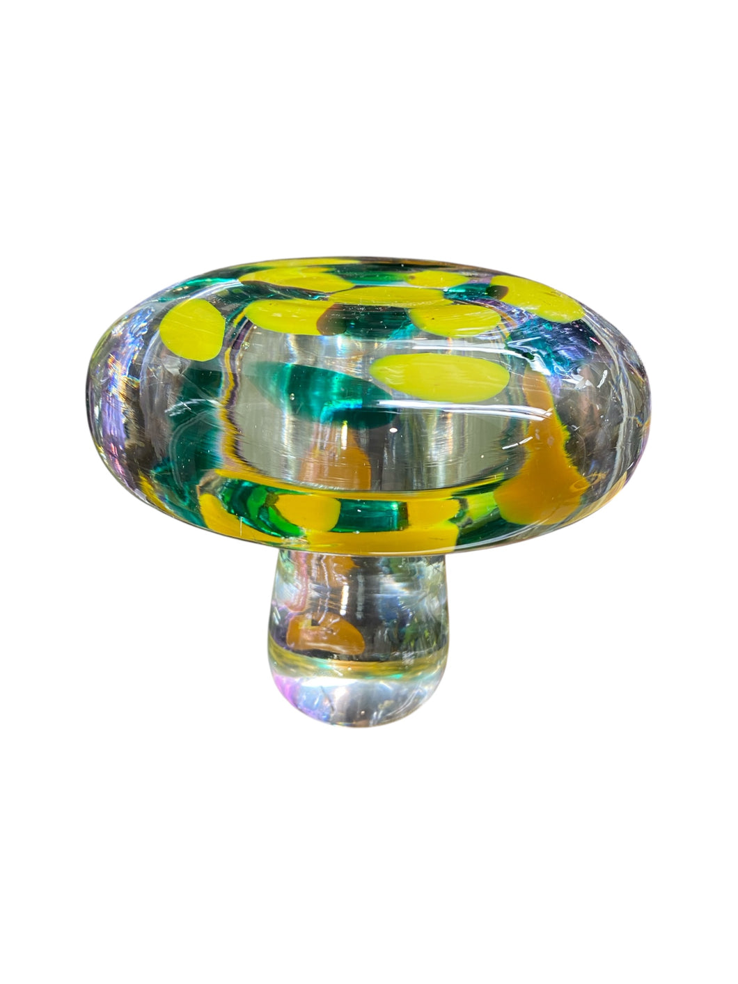 Yellow and Green Murano Mushroom