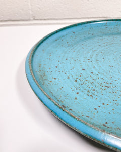 Vintage Turquoise Stoneware Plate