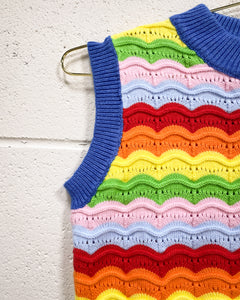 Rainbow Knit Sleeveless Blouse (M)