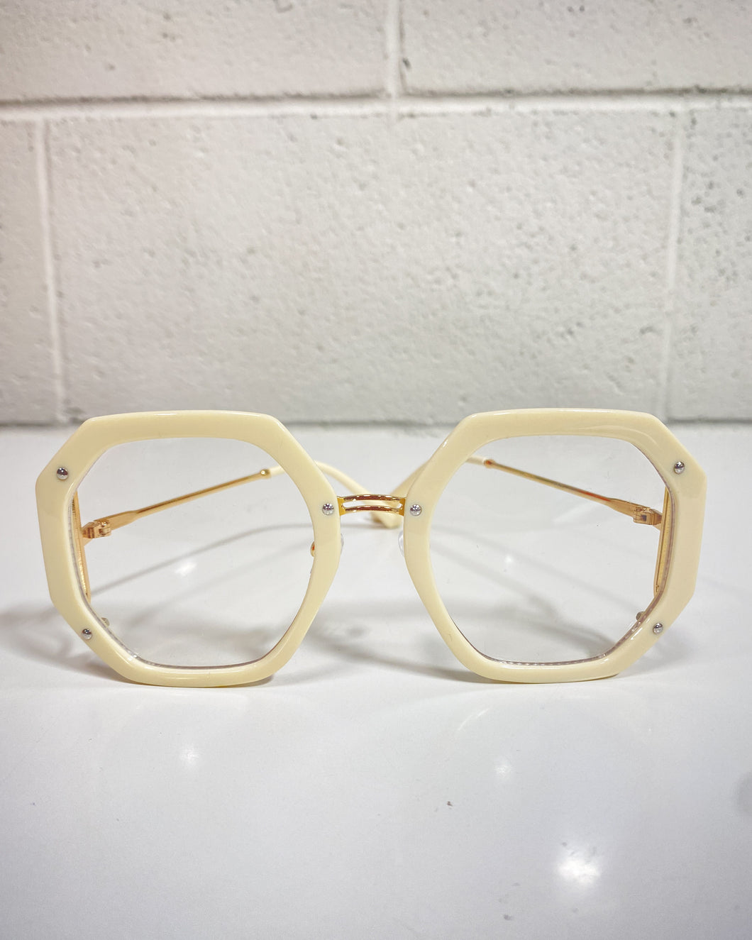 Cream Frame Glasses