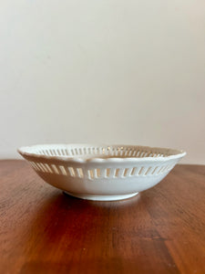 Lace Edge Milk Glass Candy Bowl