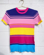 Load image into Gallery viewer, Multi-color Knit Striped Blouse (M)
