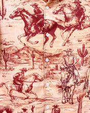 Load image into Gallery viewer, Peach Button Up with Cowboy Motif (M)
