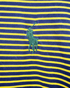 Blue and Yellow Striped Polo Shirt (M)