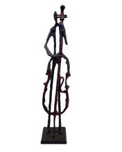 Load image into Gallery viewer, Vintage Brutalist Cast Iron Upright Base Player Sculpture
