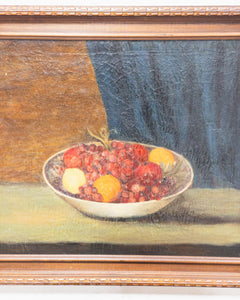 Fruit bowl still life wood framed print