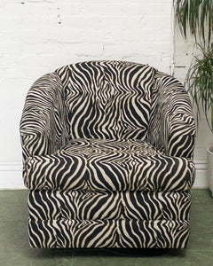 Zebra Print Post Modern Vintage Club Chair