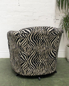 Zebra Print Post Modern Vintage Club Chair