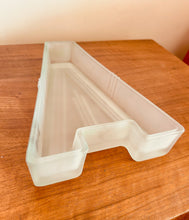 Load image into Gallery viewer, Art Deco Frosted Glass A Shaped Catchall Dish
