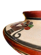 Load image into Gallery viewer, Hand Painted Tribal Figures on a Terra Cotta Pot
