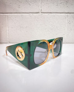Oversized Green and Amber Sunnies