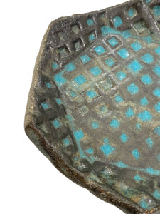 Hexagonal Turquoise Blue Textured Catchall