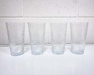 Vintage Set of 4 Crinkle Glasses