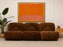 Load image into Gallery viewer, 1970’s Floral Italian Modular Sofa in Brown Vintage Print Upholstery
