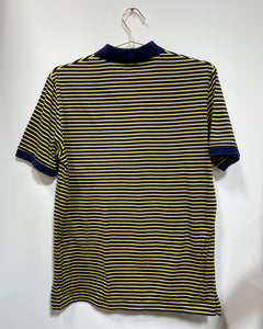 Blue and Yellow Striped Polo Shirt (M)