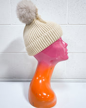 Load image into Gallery viewer, Cream Color Beanie with a Velvet Bow - Small
