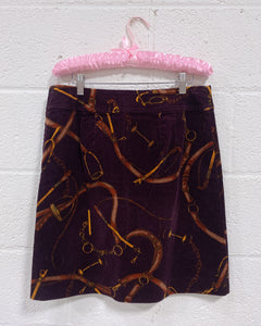 Vintage Talbots Corduroy Skirt with Belt Motif (4)