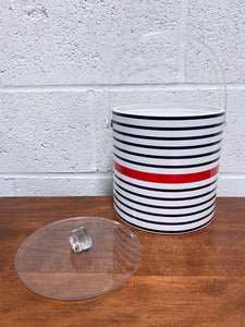 Black and White Striped Ice Bucket