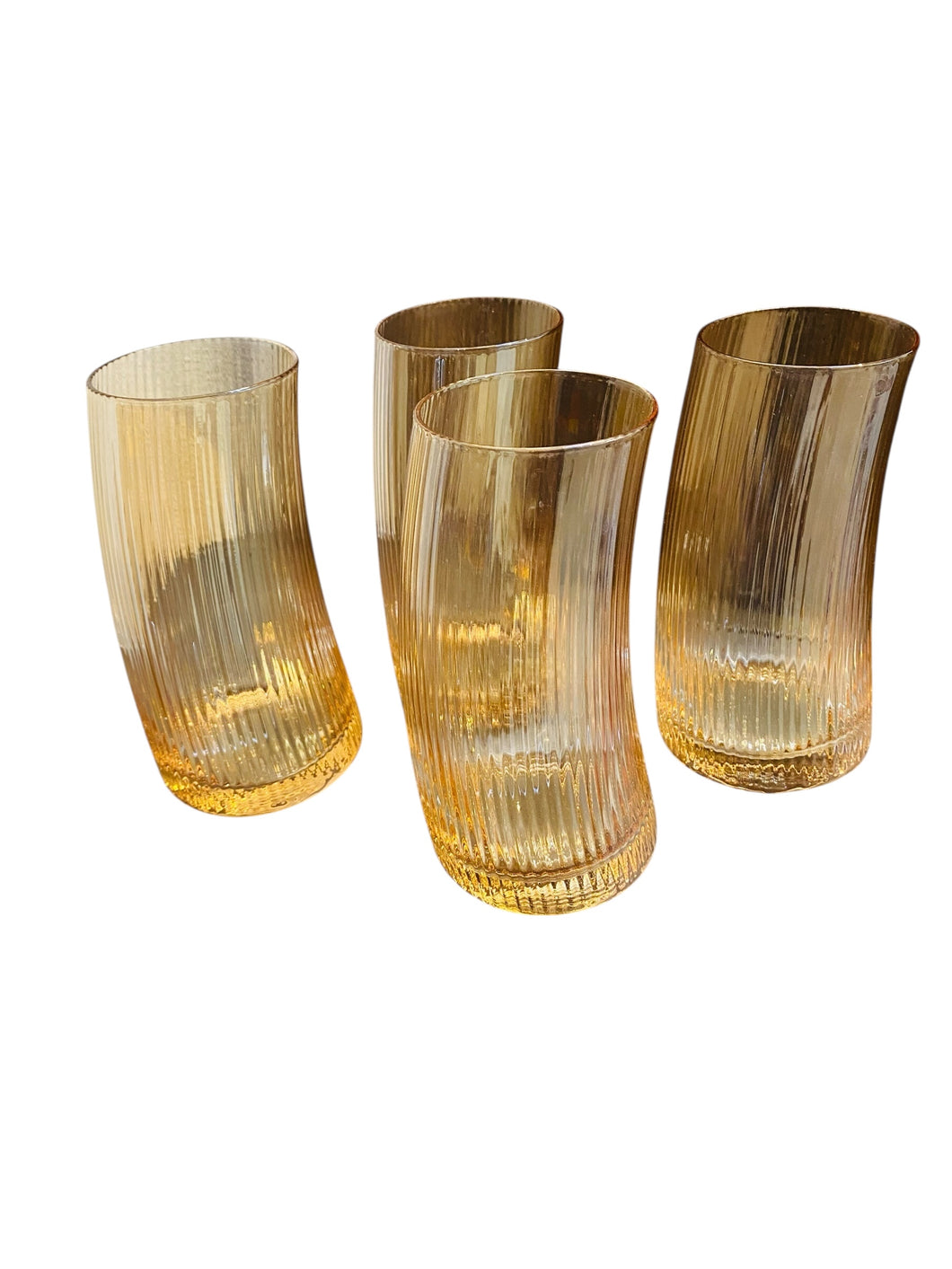 Set of Four Modern Curved Highball glasses