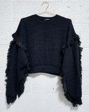 Load image into Gallery viewer, Black Pullover with Fringe Detail
