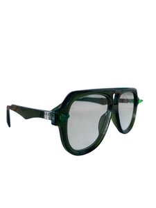 Transparent Dark Green Sunnies with chrome accent