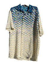 Load image into Gallery viewer, Messori Blue &amp; White Ombre Pattern Silk Shirt
