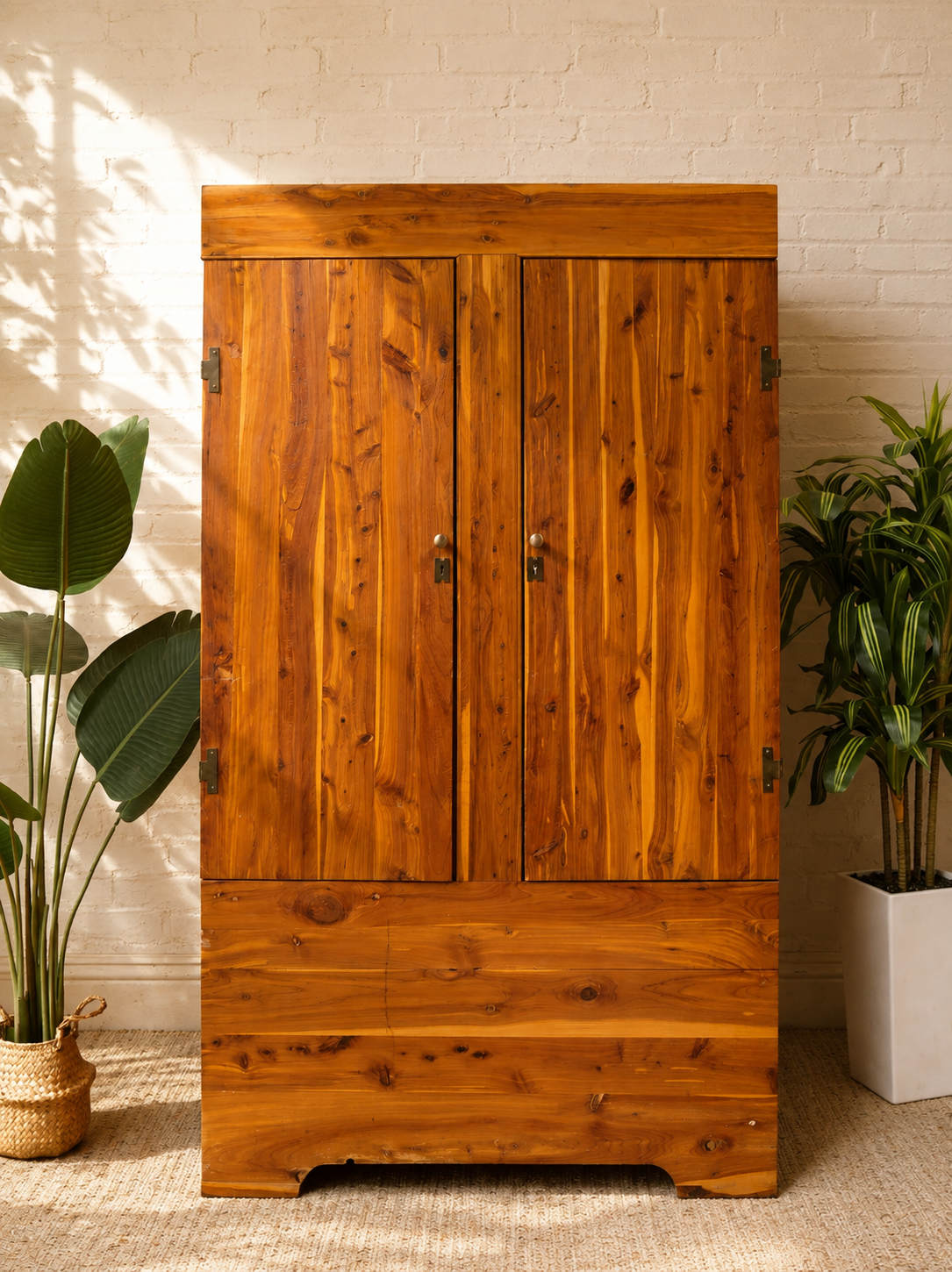 Pine primitive Mid-Century Vintage Armoire