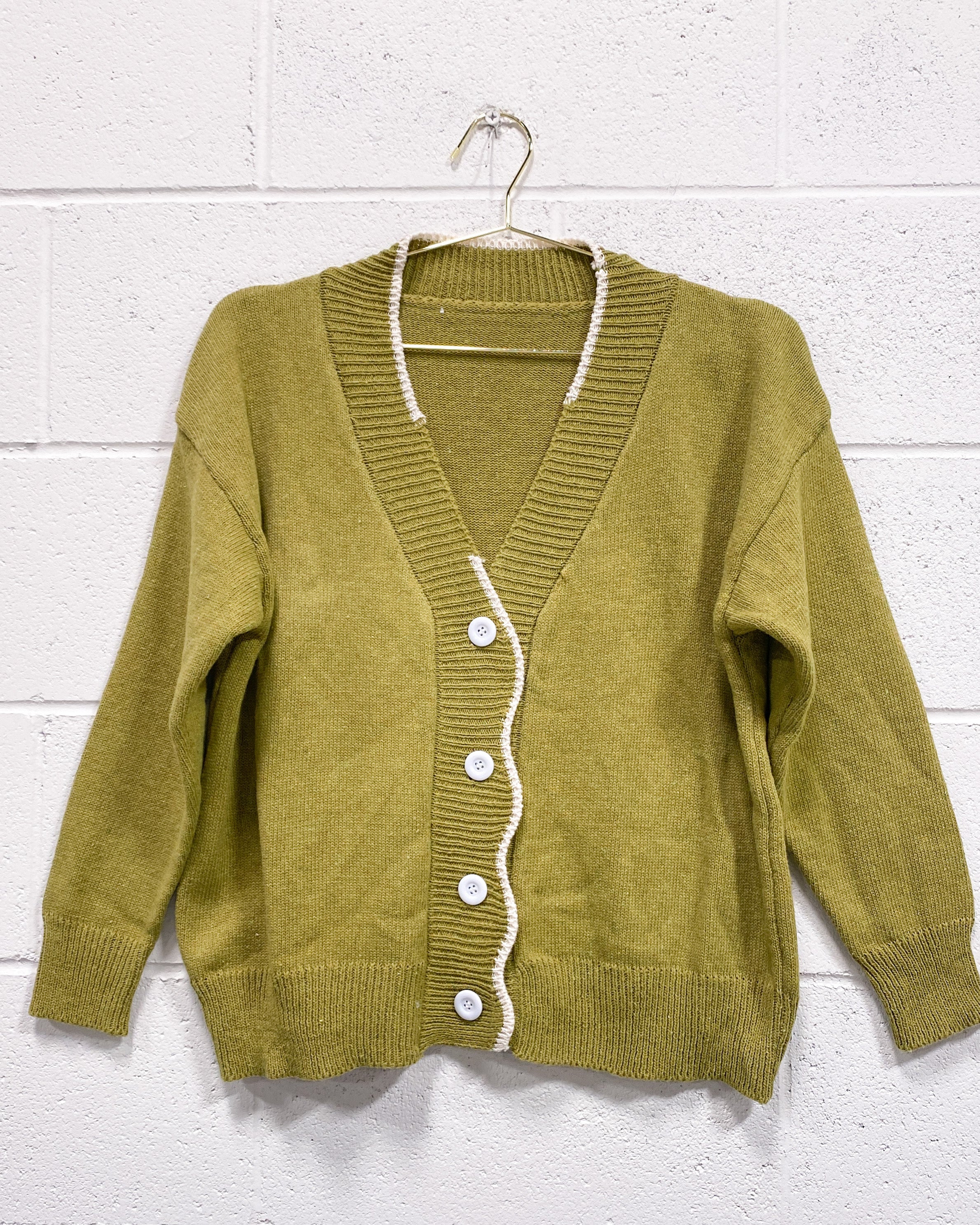 Avocado Green Cardigan Sunbeam Vintage