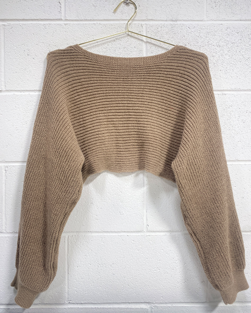 Cocoa Cropped Sweater (XL)