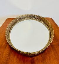 Load image into Gallery viewer, Mirrored Vanity Brass Oval Tray
