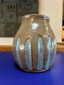 Blue Glaze 1960’s Earthware  Pottery Signed