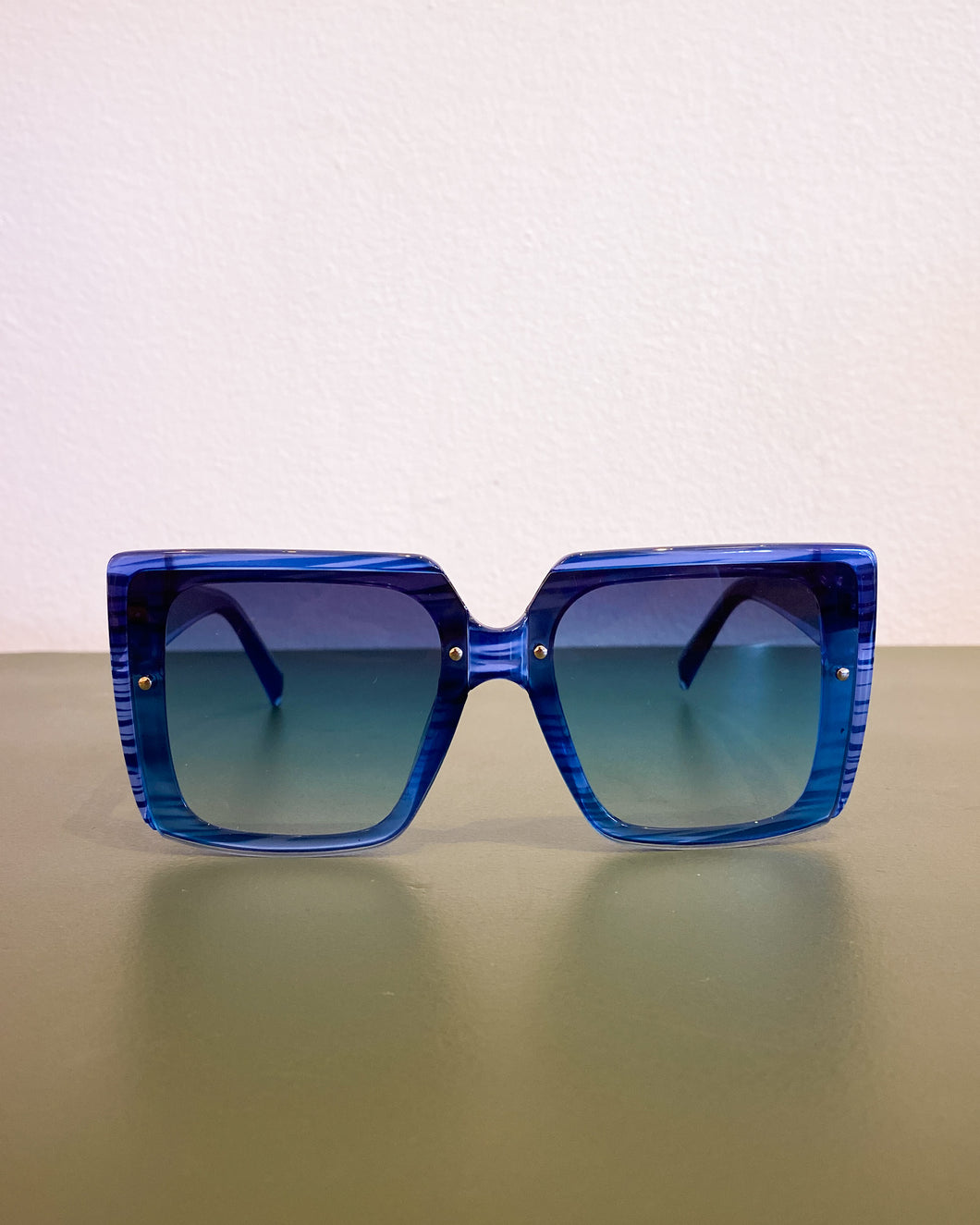 Blue Rectangular Sunnies