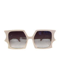Oversized White Frame Bat Girl Sunnies