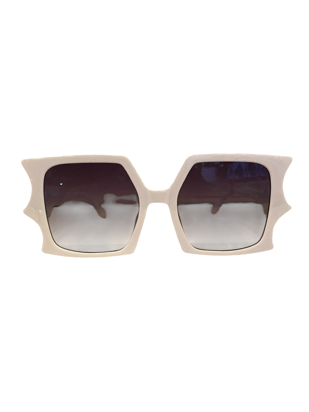 Oversized White Frame Bat Girl Sunnies