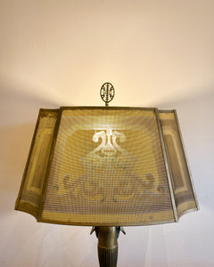 Vintage Table Lamp with Metal Mesh Shade