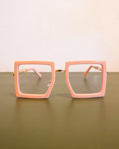 Peach Rectangular Glasses