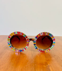 Rhinestone Embellished Round Sunnies