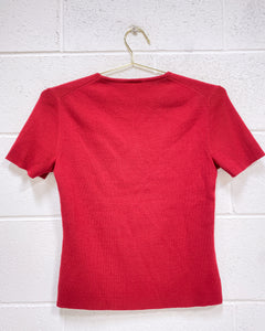 Anne Taylor Red Knit Blouse (M)