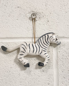 Wooden Zebra Ornament