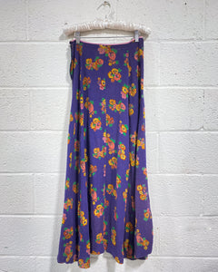 Vintage Cotton Floral Skirt - Broken Zipper (M)