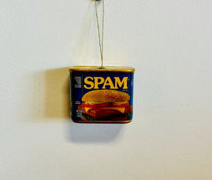 Christmas Tree Canned Spam  Glass Ornament