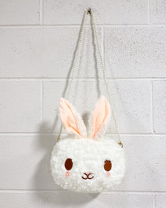 Fluffy Bunny Purse with Faux Pearl Strap