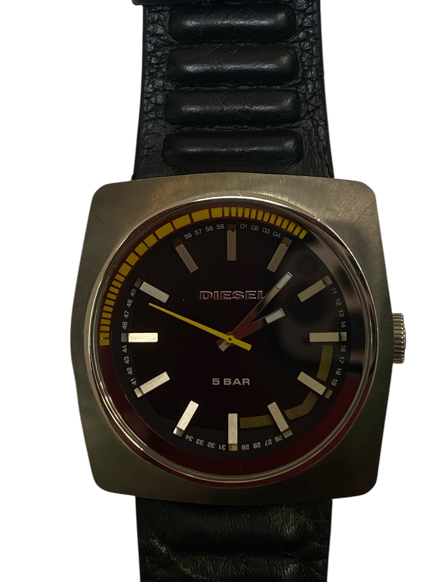Diesel Bar Watch with Yellow Accent