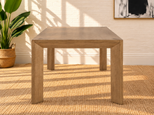 Load image into Gallery viewer, Image 2 of 4: Bernal 72-inch rectangular dining table in Natural Walnut with Ash Veneer, angled legs, and recessed apron detail
