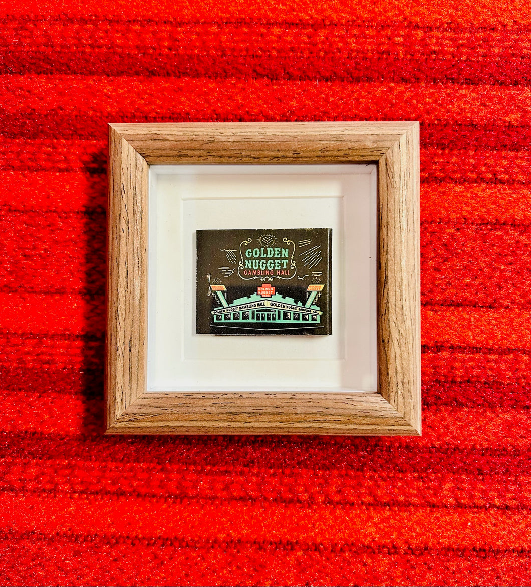 Wooden Glass Frame “Golden Nugget Gambling Hall Las Vegas” Match Collection