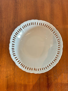 Lace Edge Milk Glass Candy Bowl