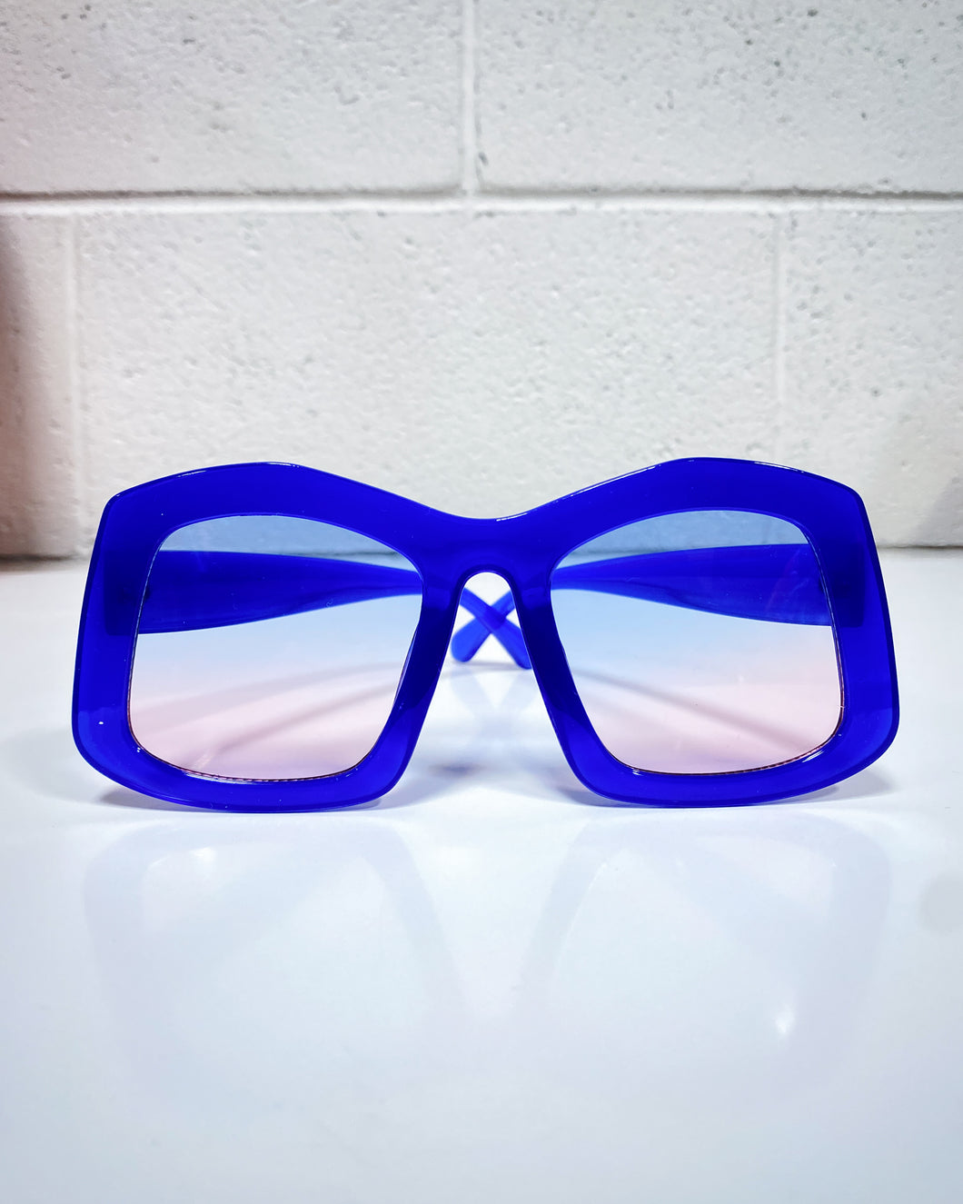 Oversized Electric Blue Glasses