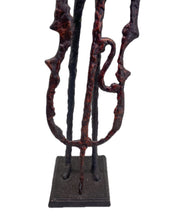 Load image into Gallery viewer, Vintage Brutalist Cast Iron Upright Base Player Sculpture
