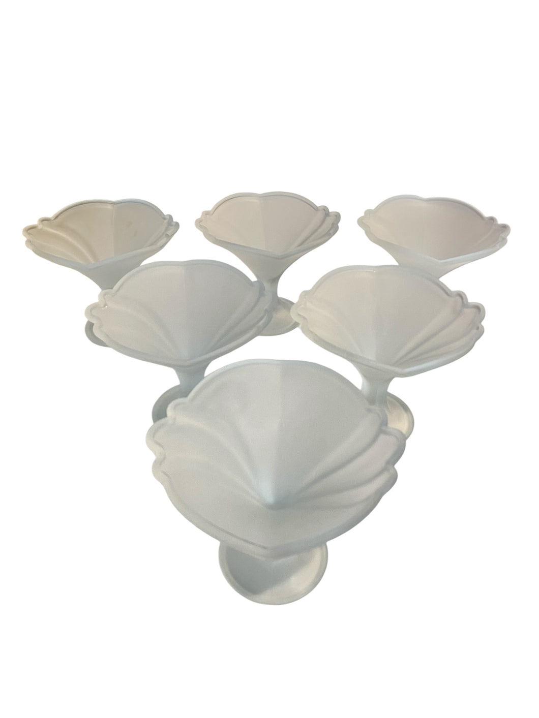 Set of Six Italian Frosted Martini Glasses