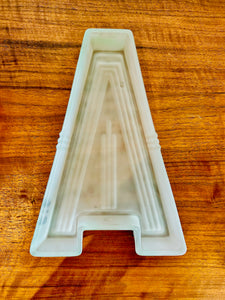 Art Deco Frosted Glass A Shaped Catchall Dish